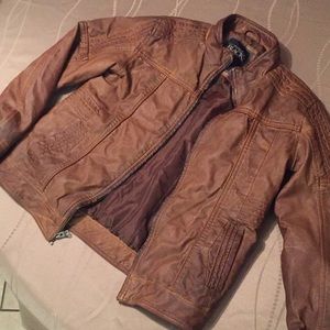 Buckle Leather Jacket Sz L 14/16